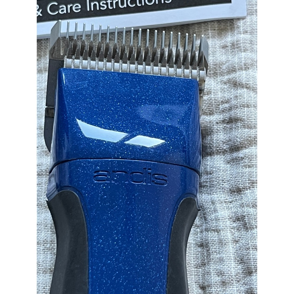 Andis Excel 5-Speed SMC Professional Pet Grooming Clippers Blue Sparkle Kit - Picture 2 of 11